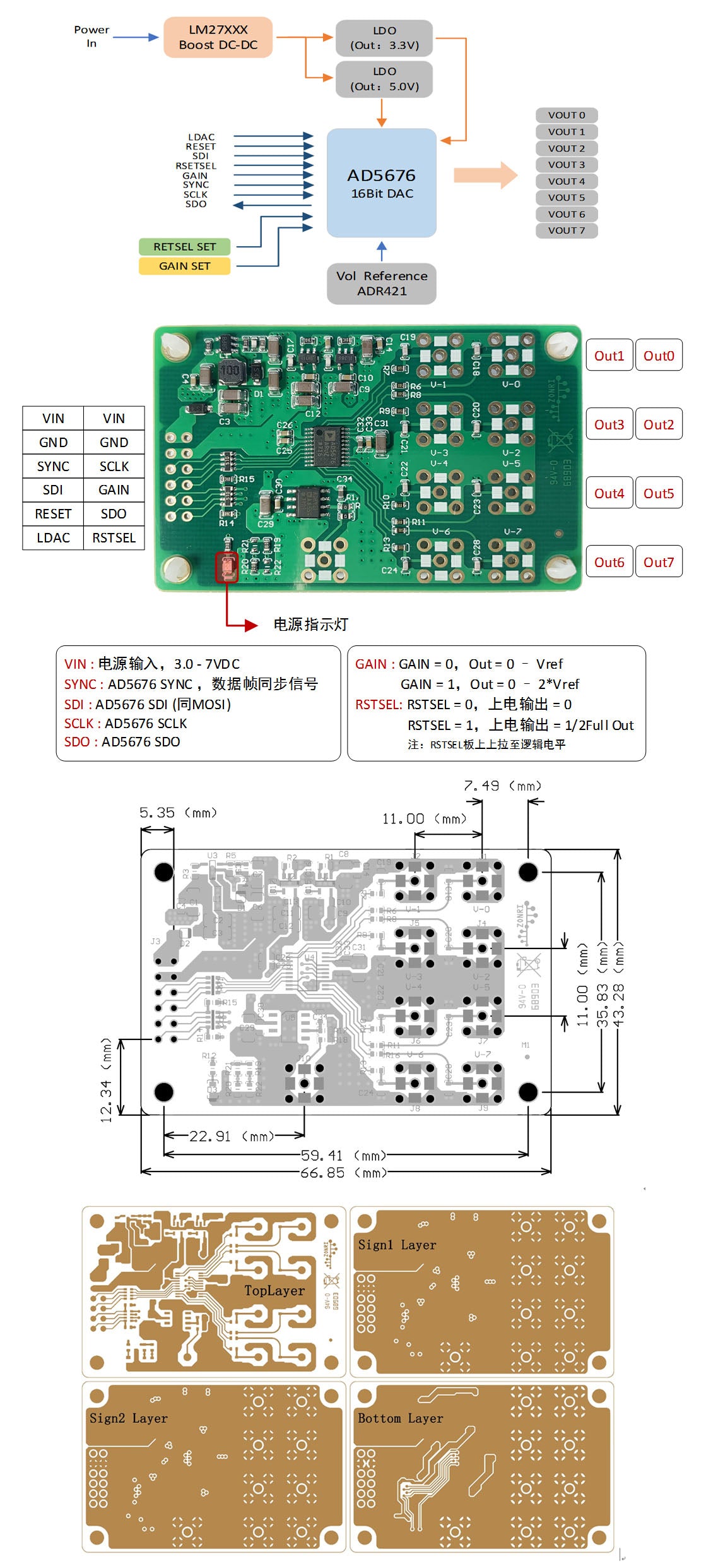 AD5676 16Bit 8CH Channel DAC Module AD5676ARZ AD5676BRZ